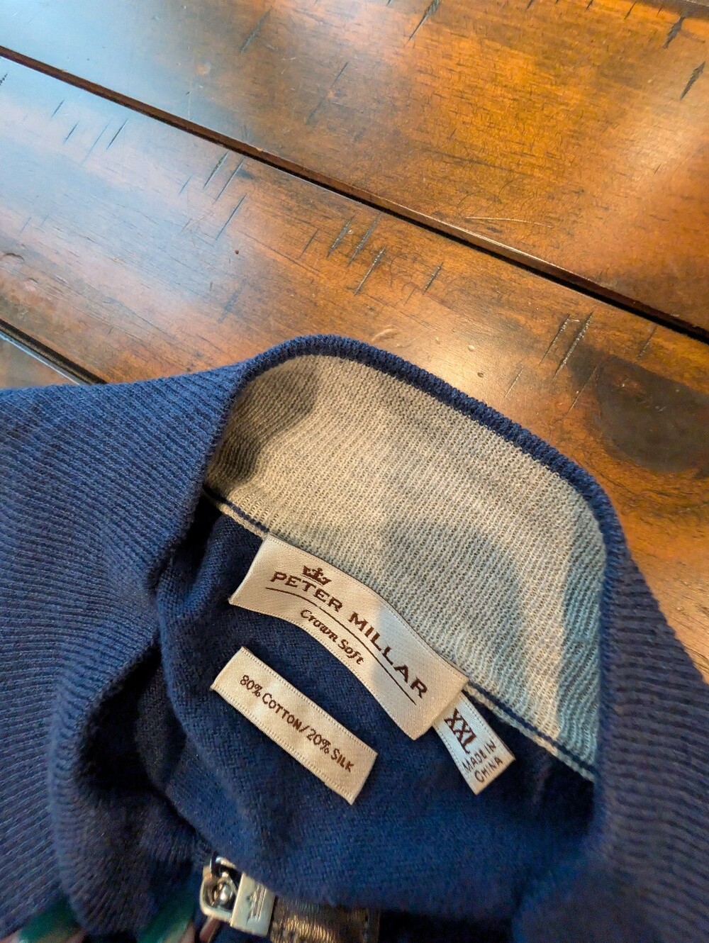Peter Millar Crown Soft Cotton Silk Quarter Zip Pullover Sweater - Picture 5 of 7